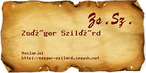 Zséger Szilárd névjegykártya