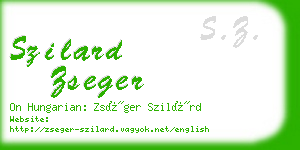 szilard zseger business card